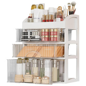 Organisateur de bureau rotatif en acrylique grande capacité pour cosmétiques et bijoux – Boîte de rangement pour maquillage - Product Image 1