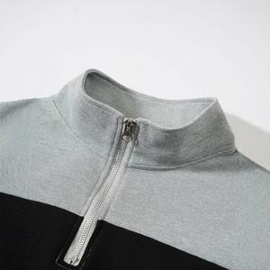 Polo à manches longues <span class=keywords><strong>zippé</strong></span> pour homme, couleur contrastée, tricot tendance, polo décontracté pour homme de haute qualité - Product Image 4