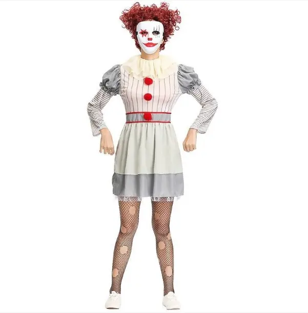 Scary Murderous Clown Mujeres Disfraz de Halloween-UK 8