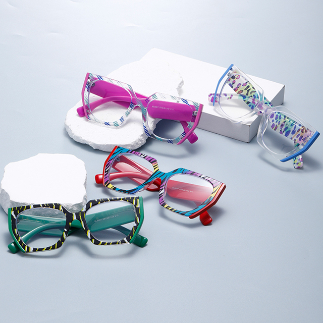 Ready to Ship Thickness Optical Frames Unisex Stylish Square Full Frame Customer OEM Eyeglasses Frames for Women