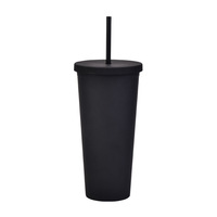 Gobelet à boisson en plastique de couleur pastel mat à double paroi, sans BPA, réutilisable, écologique, avec logo personnalisé FOCUS, faible MOQ, 22 oz, compatible avec les aliments