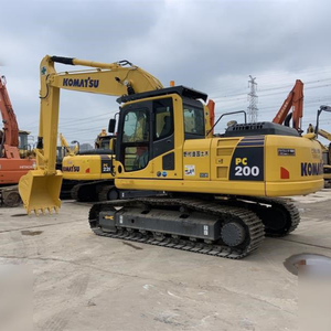 Excavatrice Komatsu PC200 d'occasion, poids opérationnel de 20 tonnes, avec moteur, boîte de vitesses, pompe et roulement, matériel de construction - Product Image 4