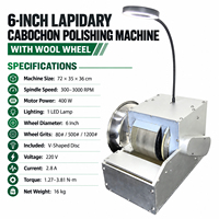 Machine de polissage et de meulage de pierres précieuses de 6 pouces 220V avec roue en laine pour la fabrication de bijoux cabochons