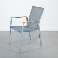 Vente en gros Chaise de jardin avec cadre en aluminium moulé Mobilier d'extérieur Chaise de salle à manger en aluminium