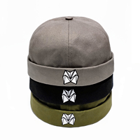 Casquette Docker sans visière en coton brodée sur mesure, vente en gros