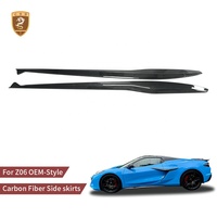Pour Corvette C8 Z06 : Panneaux de bas de caisse en carbone sec style OEM, jupes latérales en véritable carbone préimprégné, ailerons latéraux – Approvisionnement direct usine