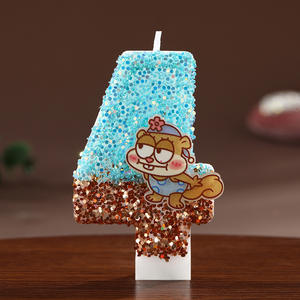 Bougie numérique OEM de haute qualité avec paillettes en forme de petite fleur d'écureuil pour la décoration de la maison, les fêtes, les mariages, les cadeaux d'anniversaire - Product Image 6