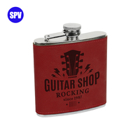 Nouvelle gourde miniature de luxe moderne en matériau innovant, étanche, 6 oz, recouverte de cuir, cadeau de mariage, gravure laser
