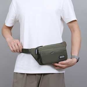 Sac de Poitrine Rétro pour Homme en Tissu Oxford Gris Bleu Foncé Vert Armée Noir Couleur Unie Portable pour Affaires et Voyages Printemps 2025 - Product Image 2