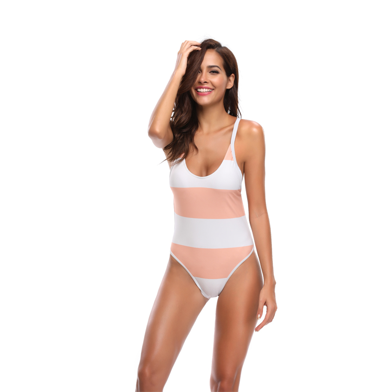 2021 White red striped printing hot sale sexy bikini