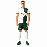 Conjunto de Uniforme de Fútbol Personalizado Vintage Bauhaus Verde Dorado, Unisex, Sublimado, de Secado Rápido, Transpirable, 100% Poliéster