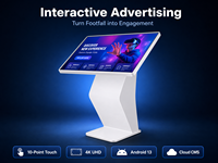 Kiosque tactile sur pied de 65 pouces, affichage d'informations, interactif, Android 13, en libre-service avec caméra