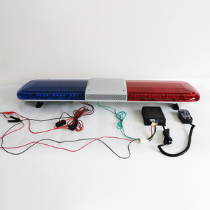 Barra de luz de advertencia LED de 47 pulgadas mejorada DC 12V Barra de luces intermitente de emergencia en la azotea 200W amplificador de sirena altavoz cargador de bocina - Product Image 1