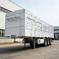 Remorque semi-remorque élargie à poteaux épais anti-rouille pour le transport de bétail, moutons, volailles