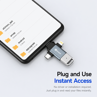 Adaptateur OTG 3-en-1 Biaze USB-C iPhone L Micro USB Multi-Connecteur OTP pour Ordinateur Portable et Tablette, Convertisseur OTG, Prise en Charge Clé USB et Clavier