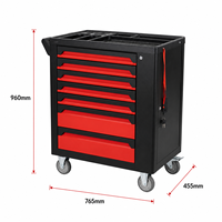 Chariot à outils robuste à 7 tiroirs avec verrouillage et tiroirs doublés en EVA pour garage et atelier