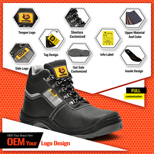 Chaussures <span class=keywords><strong>de</strong></span> Sécurité Personnalisables en Cuir Véritable Anti-Perforation et Anti-Écrasement Résistantes à l'Usure pour Hommes - Product Image 3