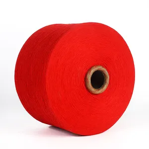 Wholesale Red color Ne1/16 Recycled Blended Yarn Cotton Thread For Knitting With Cheap Prices