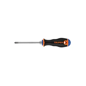 Juego de 6 Destornilladores Phillips de 1/4" x 4" con Mango Ergonómico, TRUPER - Product Image 1