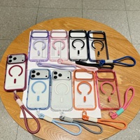 Étui de téléphone magnétique coloré IVYMAX, coque en TPU PC antichoc, anneau magnétique, coussin d'air, avec sangle pour iPhone 18 Pro Max