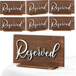 Panneau de table rectangulaire en bois massif pour décoration de mariage, avec lettres découpées et imprimées - Product Image 5
