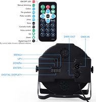 Lumière plate par LED RVB de 18W avec télécommande et contrôle DMX IP65 Uplights pour l'éclairage de scène de mariage et l'atmosphère de teinture
