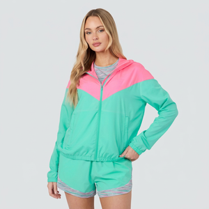 Ensemble veste coupe-vent légère à capuche et short pour femme, vêtements de sport décontractés, tenue de survêtement deux pièces - Product Image 1