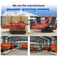 Broyeur de bois multifonctionnel sur chenilles de petite taille 7500W 2T/H, machine à découper les branches, la paille et le bambou, moteur industriel