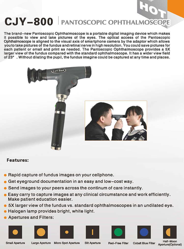 Equipo oftálmico Retinoscopio Oftalmoscopio Indirecto Digital Inalámbrico Recargable