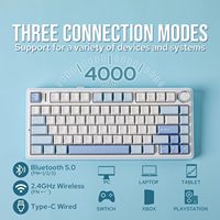Teclado Mecánico AULA F75 con Teclas de Goma, Inalámbrico Trimodal, Diseño 75%, 80 Teclas, Sonido Potente, Teclado Gamer con Perilla de Control de Volumen