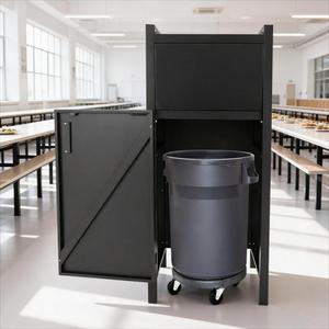 Estación de devolución de bandejas comerciales, contenedor de residuos, gabinete de suelo para reciclaje de platos, gabinete cerrado a prueba de olores - Product Image 1