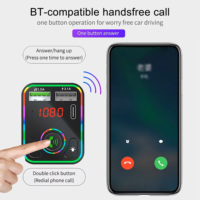 Transmitter FM Mobil Justlink BT5.0 3.1A Dual USB PD Pengisi Daya Cepat Lampu RGB Panggilan Handsfree Pemutar MP3 untuk Truk Mobil Grosir