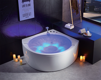 Baignoire de massage hydrosexuelle moderne haut de gamme, commande informatique pour jacuzzi, 16 jets, acrylique, autoportante, cascade intérieure