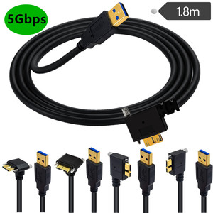 สายเคเบิลข้อมูล USB3.0 เป็น Micro USB3.0 แบบมุมฉาก ยาว 1.8 เมตร สำหรับกล้อง หุ้มฉนวนทองแดงบริสุทธิ์ ปลอกหุ้ม PVC - Product Image 1
