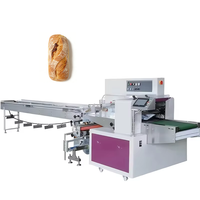 Machine d'emballage alimentaire entièrement automatique pour pain, gâteaux, biscuits et sandwichs, avec emballage flow pack