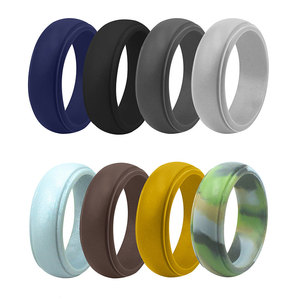 Amiee Wholesale Soft Stepped Edge <strong>Rubber</strong> Silicone Safety Bands <strong>Rings</strong> <strong>Men</strong> - Product Image 2