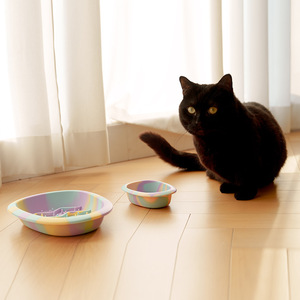 Mangkuk makanan anjing dan kucing pola polos, silikon ramah lingkungan antiselip telur kembang untuk hewan kecil - Product Image 2