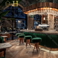 Comptoirs de restaurant de luxe Comptoirs de bar personnalisés de haute qualité Conception Présentoir à vin avec lumière LED pour restaurant