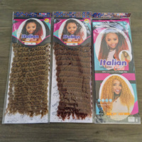 Extensions de cheveux synthétiques à boucles italiennes pour crochet, 18 pouces, 240g, pré-bouclées, sans nœuds, faciles à poser pour débutants, style protecteur