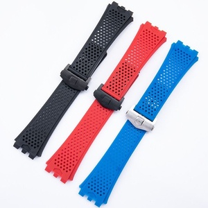 La Correa de Silicona Cóncava-Convexa es Compatible con la Correa del Reloj. La Correa de Goma Es Negra y de 22MM para Hombre - Product Image 2