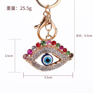 Evil-Eye-Schlüsselanhänger im Großhandel: Strass-Metallanhänger als Taschenanhänger und Geschenk für Damen und Autoschlüssel - Product Image 5