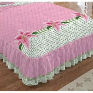 Edredón doble Dalila con volantes y estampado floral, colcha de poliéster para uso doméstico - Product Image 5