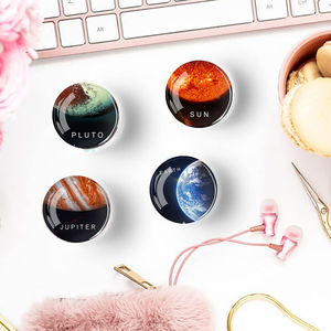 Ensemble d'aimants pour réfrigérateur en verre cristal Douze planètes Terre Mars Vénus Lune Univers Thème Réfrigérateur Décoration - Product Image 4