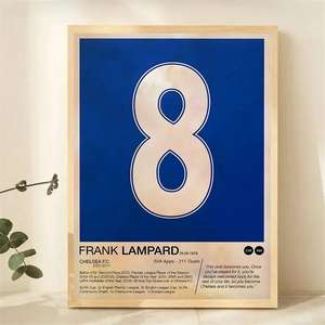 Affiche rétro de numéros de maillots de footballeurs célèbres, tableau sur toile, peinture murale de sport de <span class=keywords><strong>football</strong></span>, décoration intérieure, impression pour salon - Product Image 4