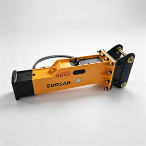 Ciseaux hydrauliques silencieux SOOSAN SB43 avec tuyaux, burin de 75 mm pour démolition de roche, pour excavatrices et chargeuses de 5 à 12 tonnes - Product Image 1
