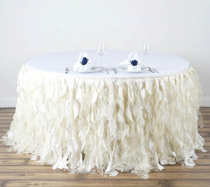 웨딩용 러플 컬리 윌로우 오간자 튜튜 테이블 스커트 디자인 - Product Image 4