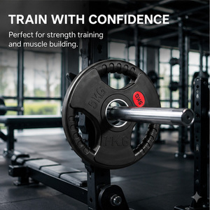 Resistente presa <span class=keywords><strong>da</strong></span> <span class=keywords><strong>2</strong></span> pollici in gomma peso piastre <span class=keywords><strong>da</strong></span> 20kg Set per l'allenamento della forza nella <span class=keywords><strong>palestra</strong></span> di casa comprende 10kg e 20kg piastre - Product Image 4