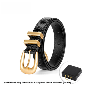 2026 Nieuwe Krokodillenleerriem met gesp voor dames, echt lederen tailleband, zomermodeaccessoire voor jurken - Product Image 1
