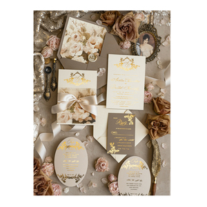Màu be vàng mỹ nghệ thuật hoa hồng với RSVP Victorian mời đám cưới khung cảnh hoàng gia cổ điển Baroque Bộ lời mời đám cưới - Product Image 1