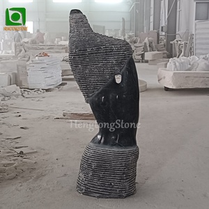 Statue de buste de femme nue en <span class=keywords><strong>marbre</strong></span> noir de style unique - Product Image 4